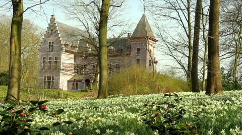 Castle in the Groenenberg park. Stock Footage 49040652