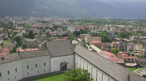Castle grounds from above Stock Footage 704996