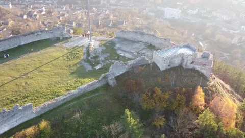 Castle on a high mountain Stock Footage 165367862