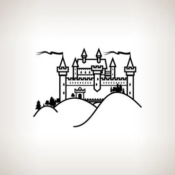 Castle Hill on a Light Background Stock Illustration