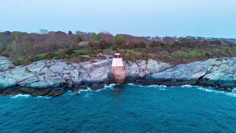 Castle Hill Lighthouse Aerial Hyperlapse Stock Footage 335052480
