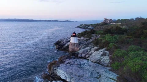 Castle Hill Lighthouse Newport Rhode Island Stock Footage 335240227