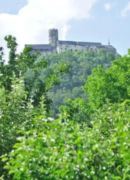 Castle on the hill. Stockfoto's