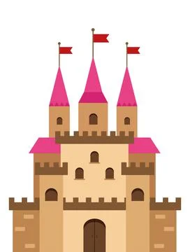 Castle icon in flat style vector Stock Illustration