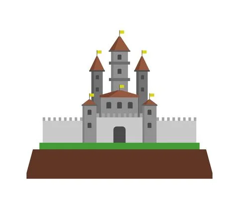 Castle icon illustrated in vector on white background Stock Illustration