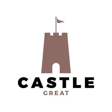 Castle Icon Logo Design Template Stock Illustration