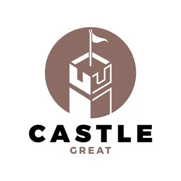 Castle Icon Logo Design Template Stock Illustration
