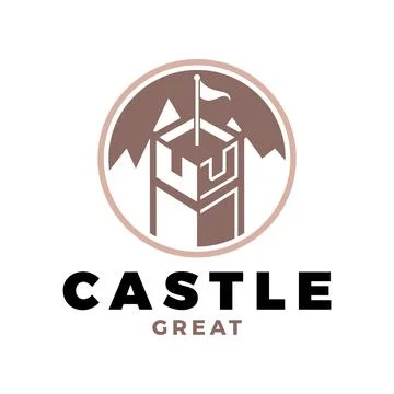 Castle Icon Logo Design Template Stock Illustration