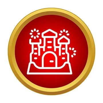 Castle icon representing a fun amusement park 库存插图
