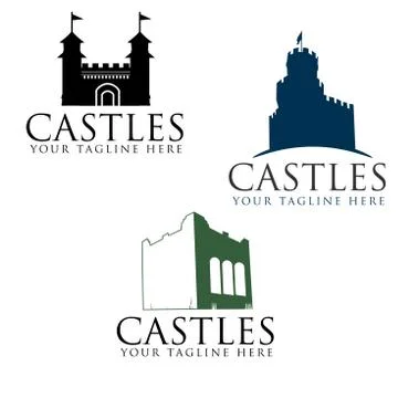 Castle Icon Set Stock Illustration