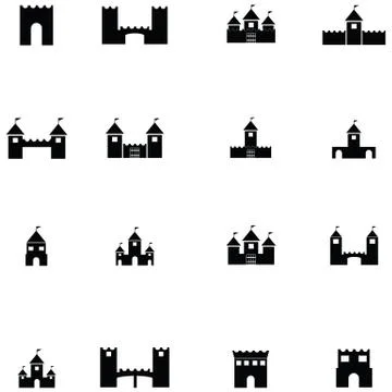 Castle icon set Stock Illustration