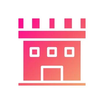 Castle icon solid gradient pink yellow summer beach symbol illustration. 스톡 일러스트