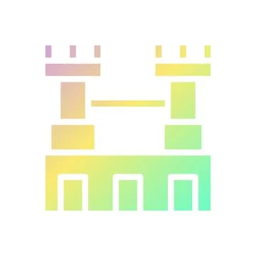 Castle icon solid gradient purple yellow green summer beach symbol illustra.. Illustrazione stock