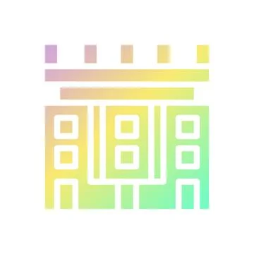 Castle icon solid gradient purple yellow green summer beach symbol illustra.. Stock Illustration