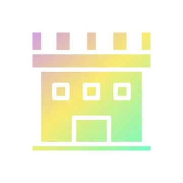 Castle icon solid gradient purple yellow green summer beach symbol illustra.. 스톡 일러스트
