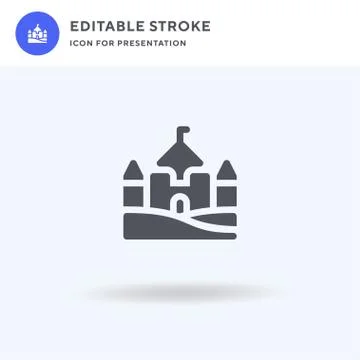 Castle icon vector, filled flat sign, solid pictogram isolated on white, logo Stock Illustration