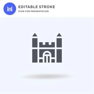 Castle icon vector, filled flat sign, solid pictogram isolated on white, logo Stock Illustration