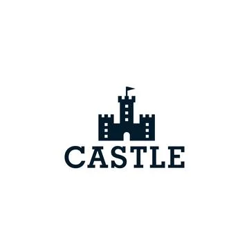 Castle icon. Vector logo template Illustrazione stock