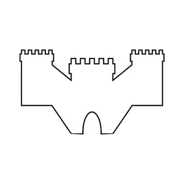 Castle icon on white. Stock Illustration