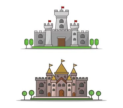 Castle illustrated on background Stock Illustration