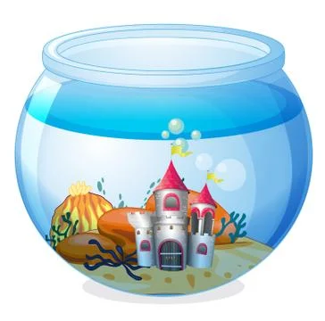 A castle inside an aquarium Stock Illustration