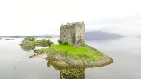 Castle on an island 2 Stock Footage 263143809