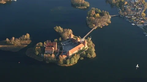 Castle on island Stock Footage 97136862