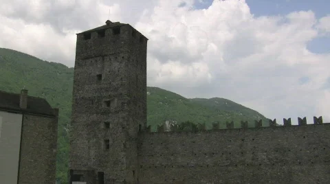 Castle keep against cloudy sky Stock Footage 702928