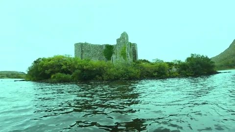 Castle Kirk on an Island Stock Footage 232960003