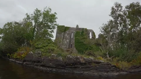 Castle Kirk on an Island Stock Footage 232961729