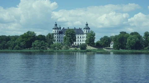 Castle at the lake. Stock Footage 93952648