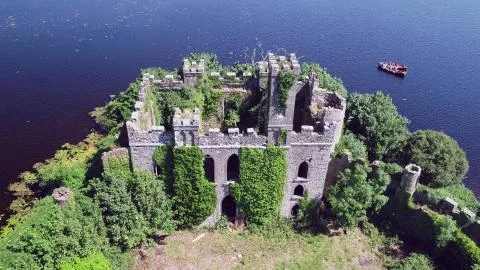 Castle In a Lake Stock Photos
