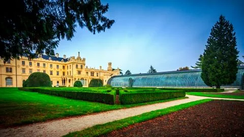 Castle Lednice in Moravia Stock Photos