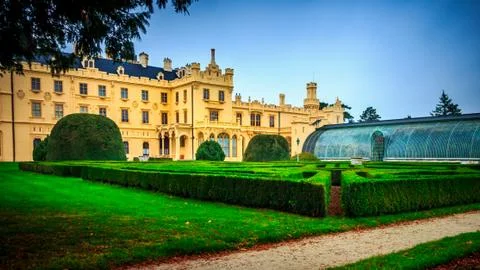 Castle Lednice in Moravia Stock Photos