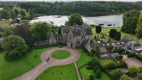 Castle Leslie, Glaslough, County Monaghan, Ireland, September 2022. Drone Stock Footage 312609574