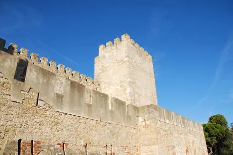 Castle in lisbon Stock Photos