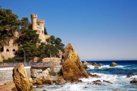 Castle Lloret de Mar Stock Photos