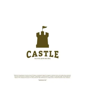Castle logo design concept vector. Castle Tower logo Template Vector. Stock Illustration