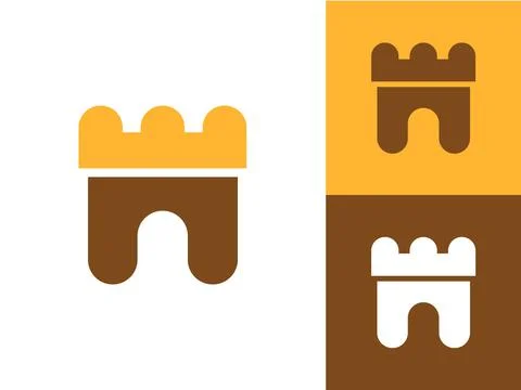 Castle Logo Design Stock Illustration