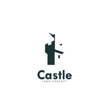 Castle Logo Design Template Flat Style Vector Stock Illustration