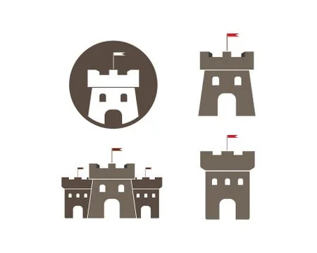Castle logo icon vector illustration design Stock Illustration