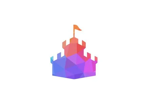Castle logo template vector icon. Castle kingdom logo. Stock Illustration
