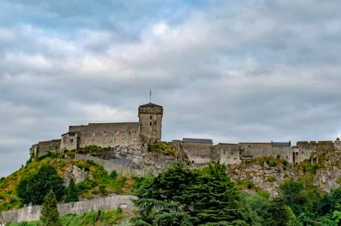 Castle of Lourdes in the Pyrenees Stock Photos