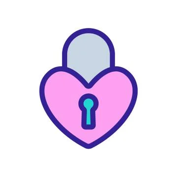 Castle for lovers icon vector. Isolated contour symbol illustration Иллюстрация