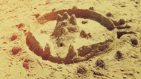 A castle made of sand and shells Stock Photos