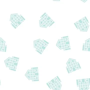 Castle main building glyph vector seamless pattern Stock Illustration