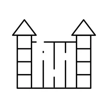 Castle maze labyrinth challenge line art icon Stock Illustration