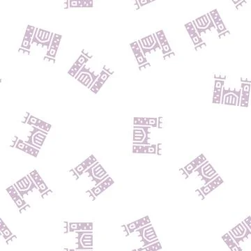 Castle medieval building glyph vector seamless pattern Illustrazione stock