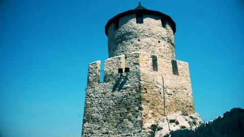 Castle medieval watchtower Vídeo Stock 125074057