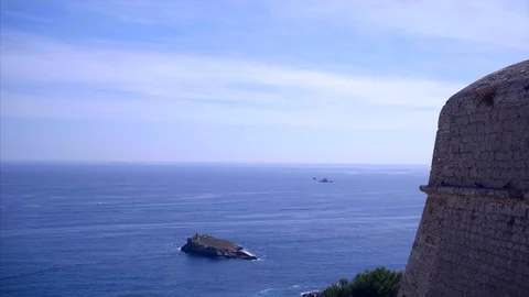 Castle on the Mediterranean Stock Footage 98435062